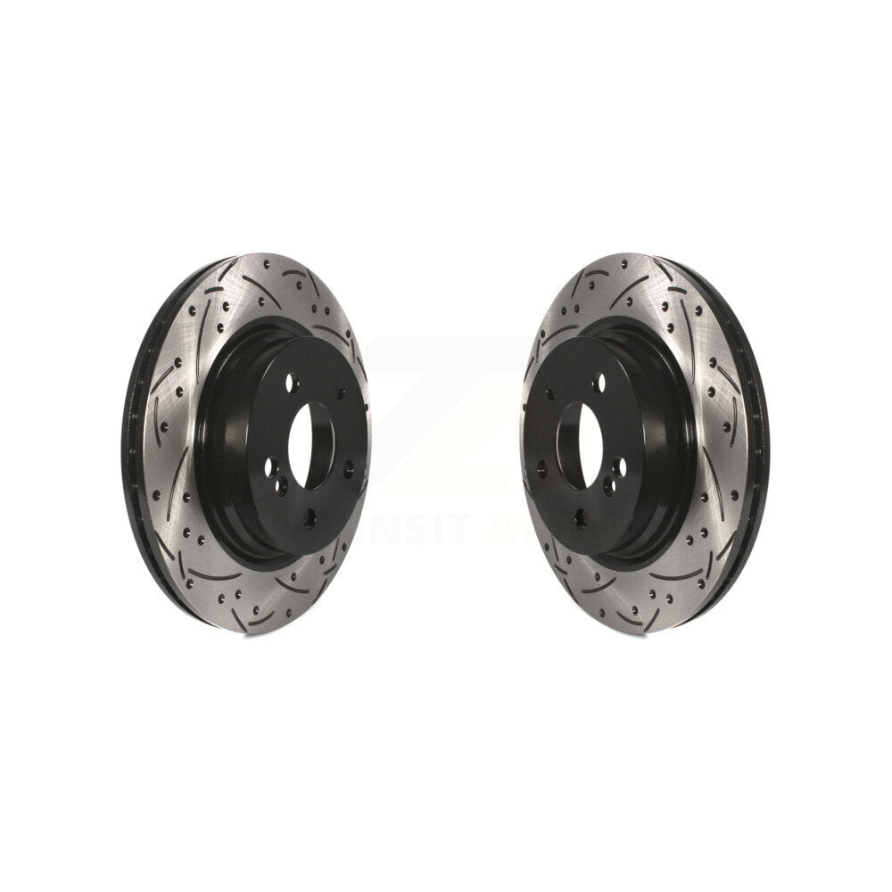Drill Slot Brake Rotor Rear Pair For Mercedes-Benz C300 C350 E350 C250 E550 E300