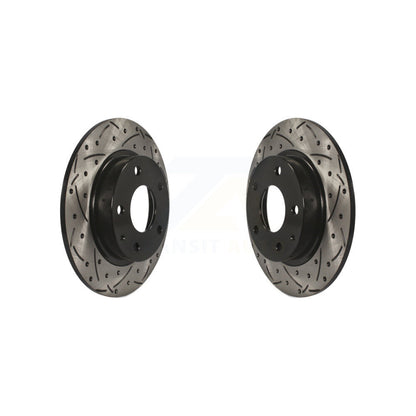 Coated Drilled Slotted Disc Brake Rotors Rear Pair For Mazda 3 CX-30 Sport CX-3