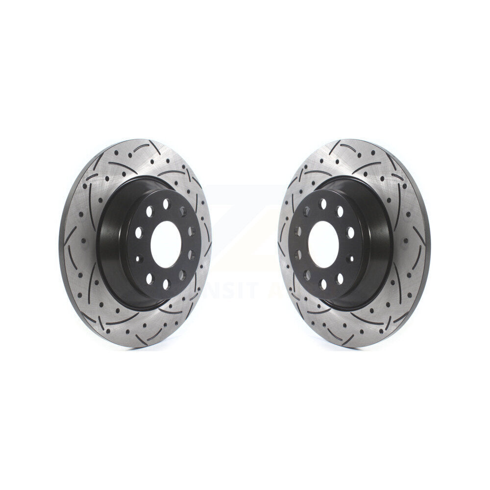 Drill Slot Brake Rotors Rear Pair For Volkswagen Tiguan Jetta Audi Q3 Quattro TT