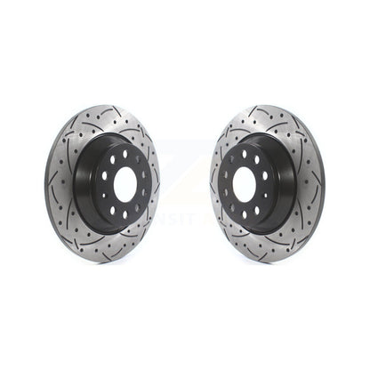 Drill Slot Brake Rotors Rear Pair For Volkswagen Tiguan Jetta Audi Q3 Quattro TT