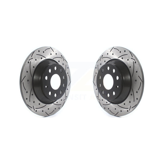 Drill Slot Brake Rotors Rear Pair For Volkswagen Tiguan Jetta Audi Q3 Quattro TT