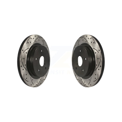 Coated Drilled Slotted Disc Brake Rotors Rear Pair For Subaru Outback WRX Legacy