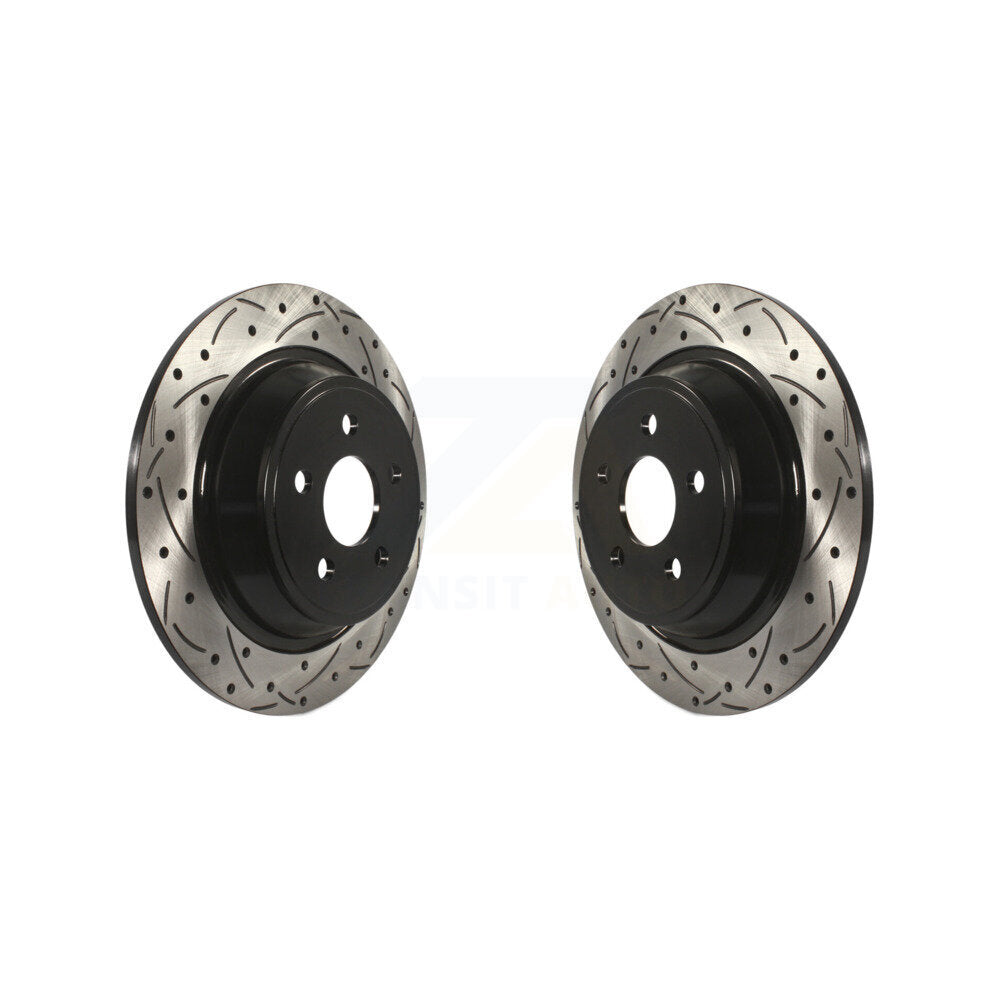 Drilled Slot Brake Rotor Rear Pair For Ford Edge Fusion Lincoln Nautilus MKX MKZ