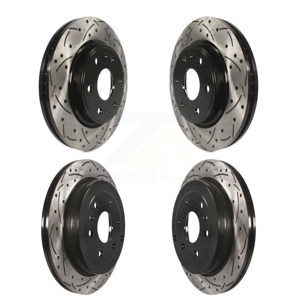 Drilled Slot Brake Rotors Front Rear Kit For GMC Acadia Buick Enclave Chevrolet
