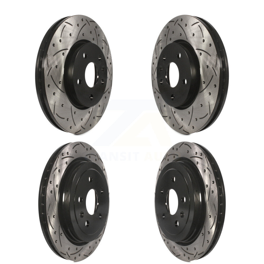 Drill Slot Disc Brake Rotors Front Rear Kit For 2010-2015 Chevrolet Camaro LT LS