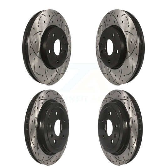 Drill Slot Disc Brake Rotors Front Rear Kit For 2010-2015 Chevrolet Camaro LT LS