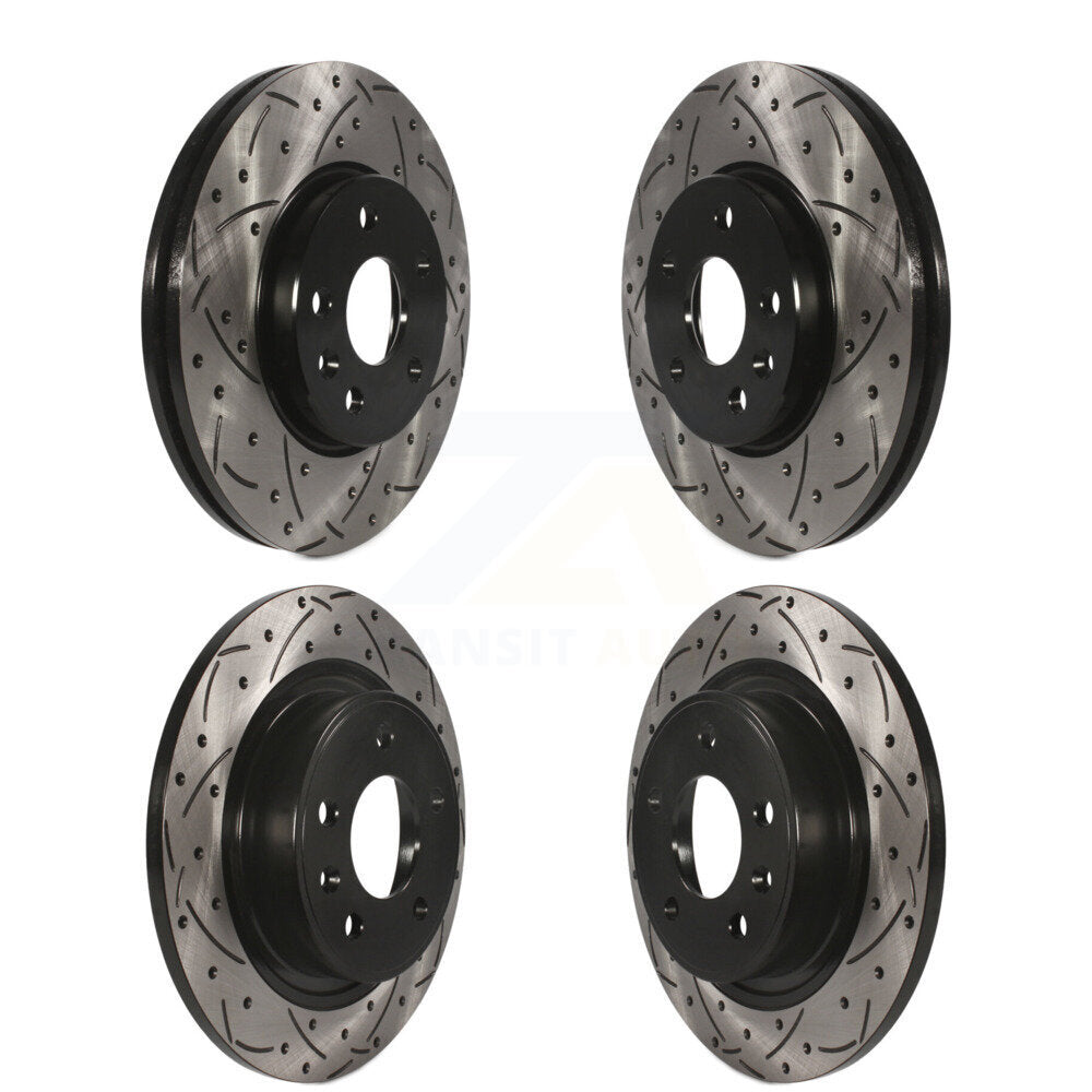 Coated Drilled Slotted Disc Brake Rotors Front Rear Kit For Chevrolet Cruze
