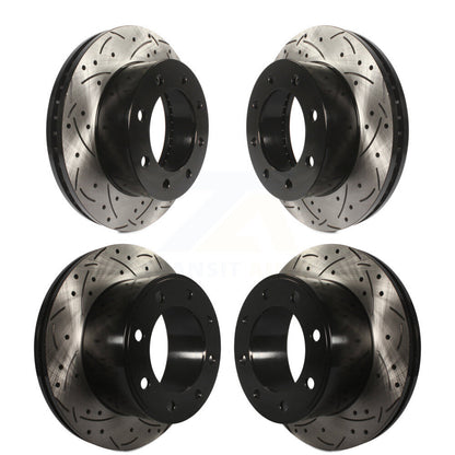 Coat Drill Slot Disc Brake Rotors Front Rear Kit For Ford F-350 Super Duty F-250