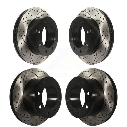Coat Drill Slot Disc Brake Rotors Front Rear Kit For Ford F-350 Super Duty F-250