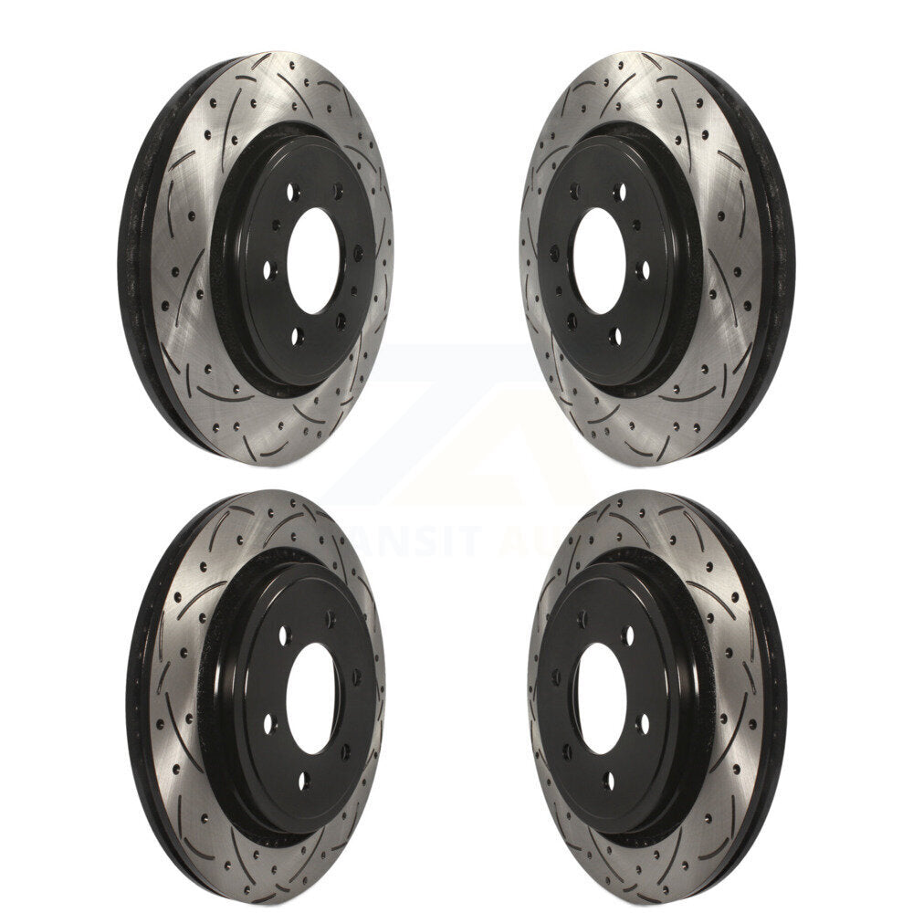 Drill Slot Brake Rotor Front Rear Kit For Ford F-150 With Electric Parking