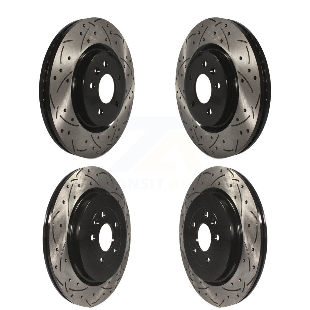 Drilled Slot Brake Rotor Front Rear Kit For Ford Explorer With Heavy Duty Brakes