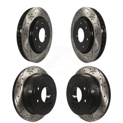 Drill Slot Brake Rotor Front Rear Kit For 2010-2011 Ford F-150 With 7 Lug Wheels