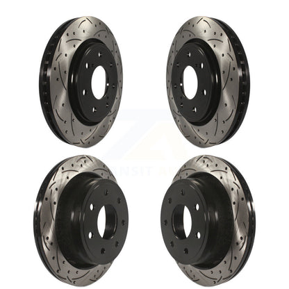 Drill Slot Brake Rotor Front Rear Kit For 2012-2014 Ford F-150 With 7 Lug Wheels
