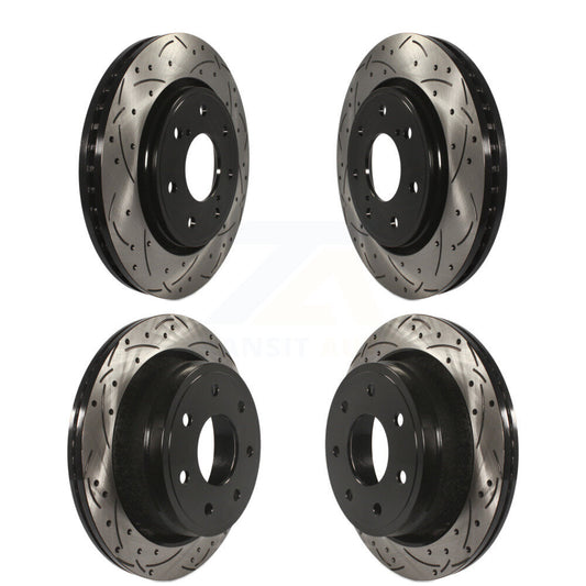 Drill Slot Brake Rotor Front Rear Kit For 2012-2014 Ford F-150 With 7 Lug Wheels