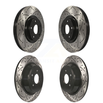 Coated Drilled Slot Disc Brake Rotors Front Rear Kit For Ford Fusion Lincoln MKZ