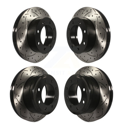 Drilled Slot Disc Brake Rotor Front Rear Kit For Ford F-250 Super Duty F-350 4WD