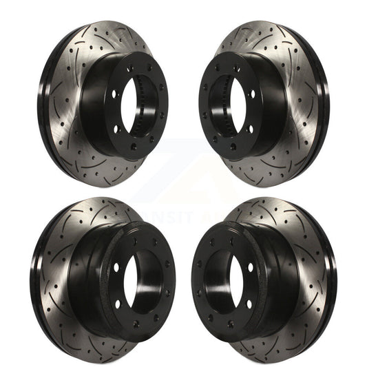 Drilled Slot Disc Brake Rotor Front Rear Kit For Ford F-250 Super Duty F-350 4WD