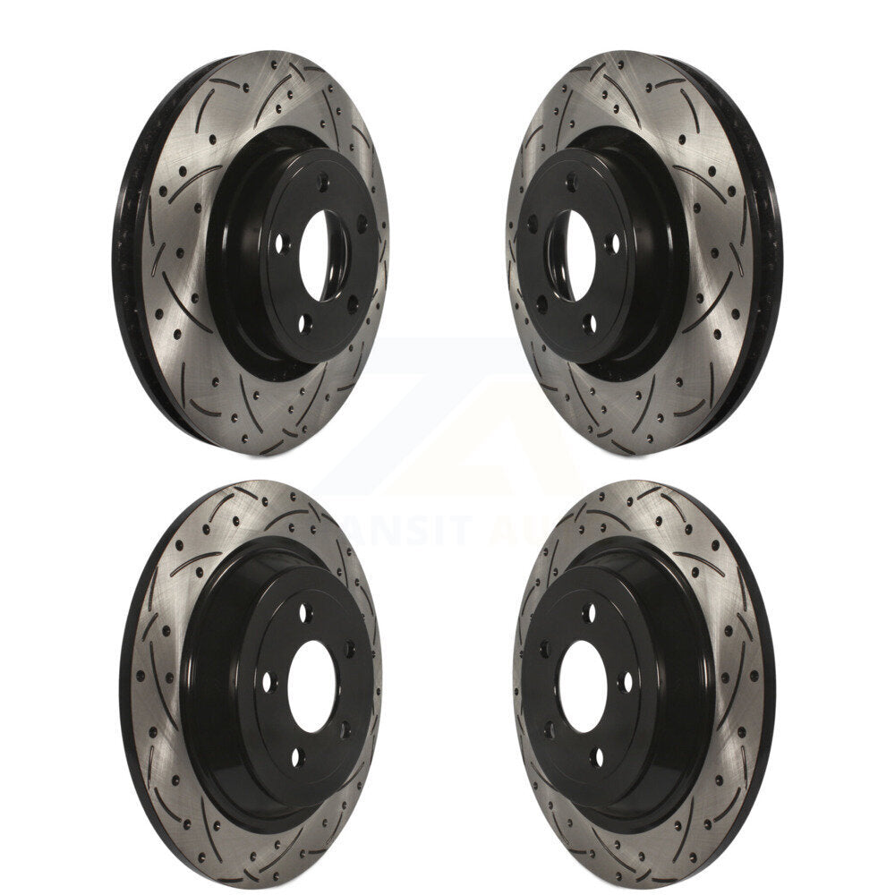 Drilled Slot Brake Rotors Front Rear Kit For 2015-2017 Ford Mustang V6 with 3.7L