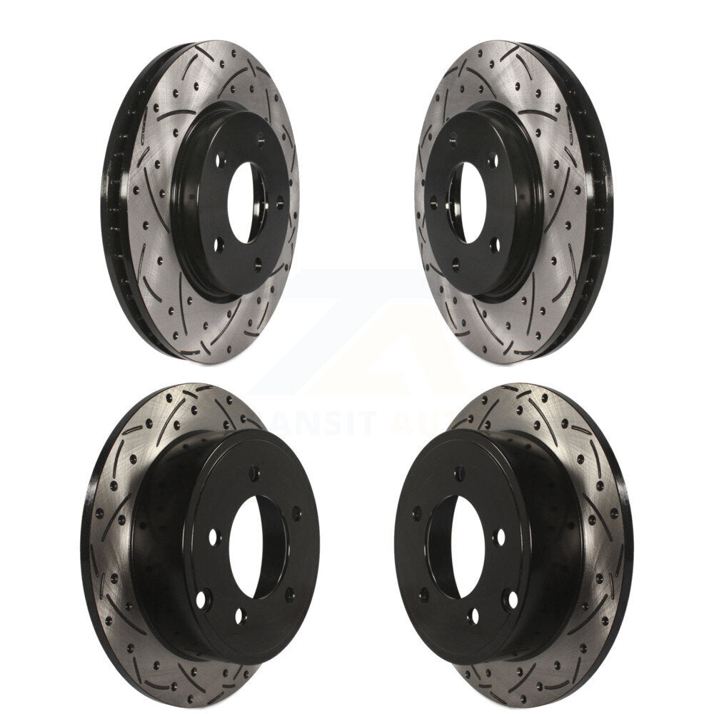 Drilled Slot Disc Brake Rotor Front Rear Kit For Mitsubishi Lancer Dodge Caliber