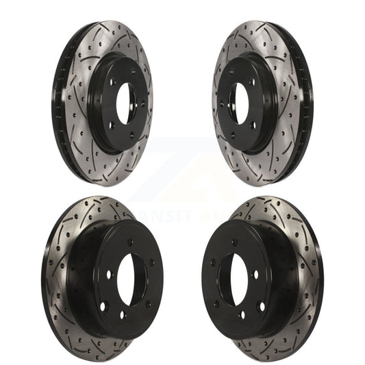 Drilled Slot Disc Brake Rotor Front Rear Kit For Mitsubishi Lancer Dodge Caliber