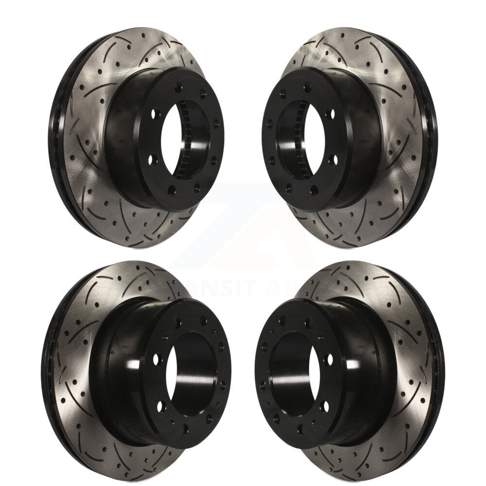 Coated Drilled Slot Disc Brake Rotor Front Rear Kit For Ram 2500 3500 1500 Dodge