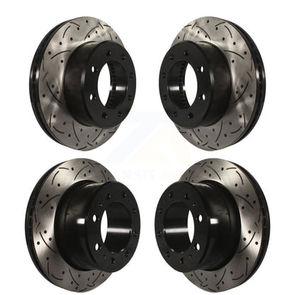 Coated Drilled Slot Disc Brake Rotor Front Rear Kit For Ram 2500 3500 1500 Dodge