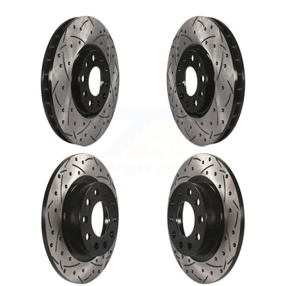 Coated Drilled Slotted Disc Brake Rotors Front Rear Kit For 2013-2016 Dodge Dart