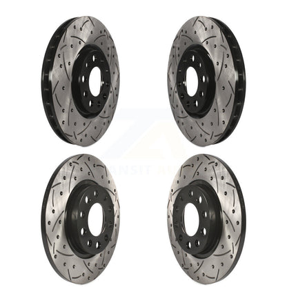 Coated Drilled Slotted Disc Brake Rotors Front Rear Kit For Chrysler 200
