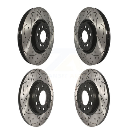 Coated Drill Slot Disc Brake Rotor Front Rear Kit For Jeep Cherokee Chrysler 200
