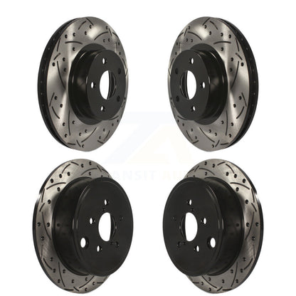 Coated Drilled Slotted Disc Brake Rotors Front Rear Kit For Subaru Impreza