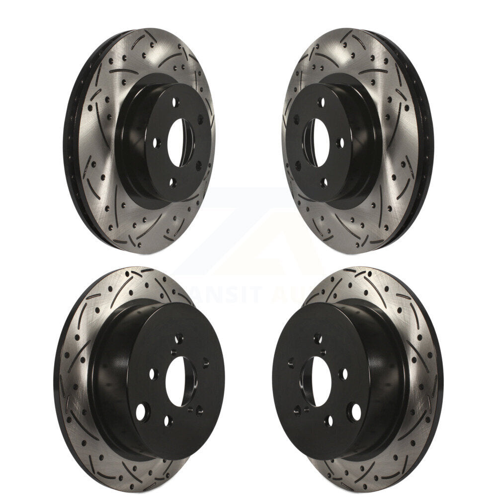 Coated Drilled Slotted Disc Brake Rotors Front Rear Kit For Subaru Impreza