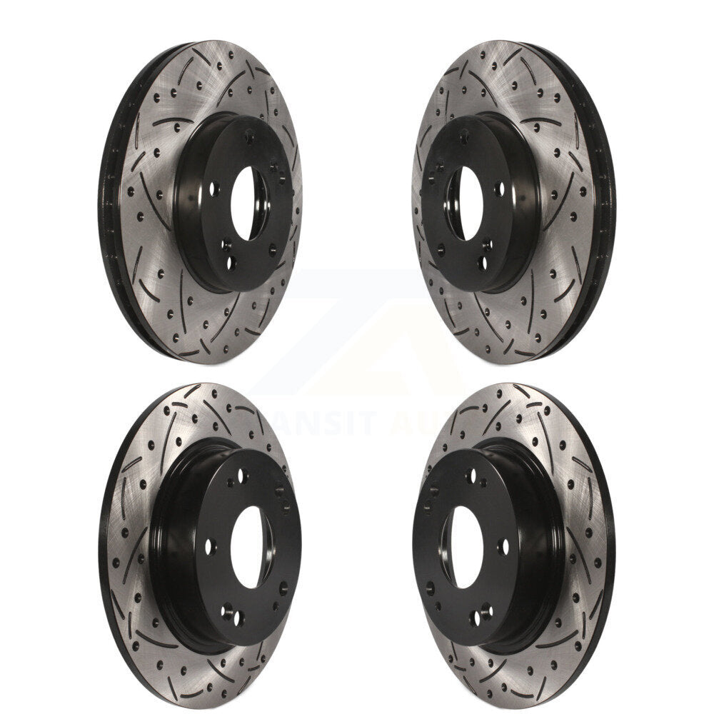 Coated Drill Slot Disc Brake Rotors Front Rear Kit For Honda Civic Acura CSX ILX