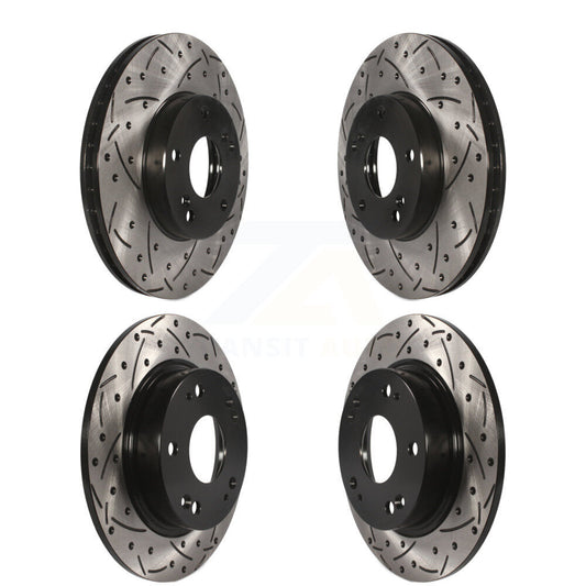 Coated Drill Slot Disc Brake Rotors Front Rear Kit For Honda Civic Acura CSX ILX