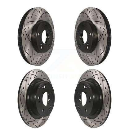 Coated Drilled Slotted Disc Brake Rotors Front Rear Kit For Honda Accord