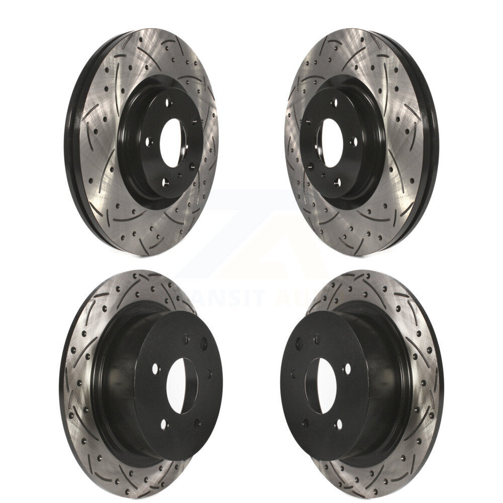 Coated Drilled Slotted Disc Brake Rotors Front Rear Kit For Nissan Altima Maxima