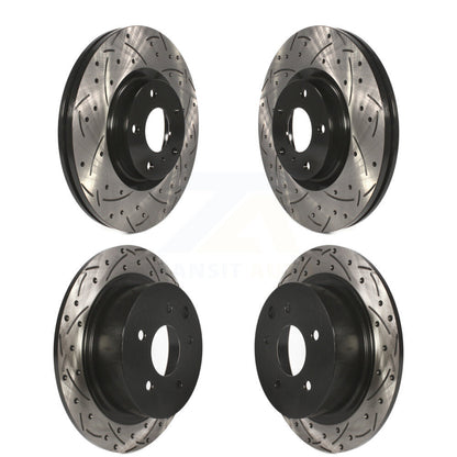 Coated Drilled Slotted Disc Brake Rotors Front Rear Kit For Nissan Altima Maxima