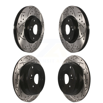 Coated Drilled Slotted Disc Brake Rotors Front Rear Kit For 2005-2006 Honda CR-V