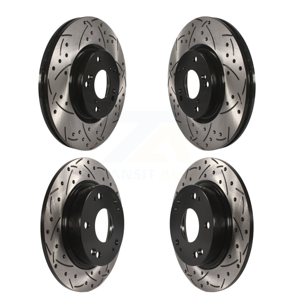 Coated Drill Slot Disc Brake Rotors Front Rear Kit For Honda Civic Acura CSX ILX