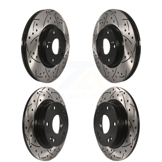 Coated Drill Slot Disc Brake Rotors Front Rear Kit For Honda Civic Acura CSX ILX