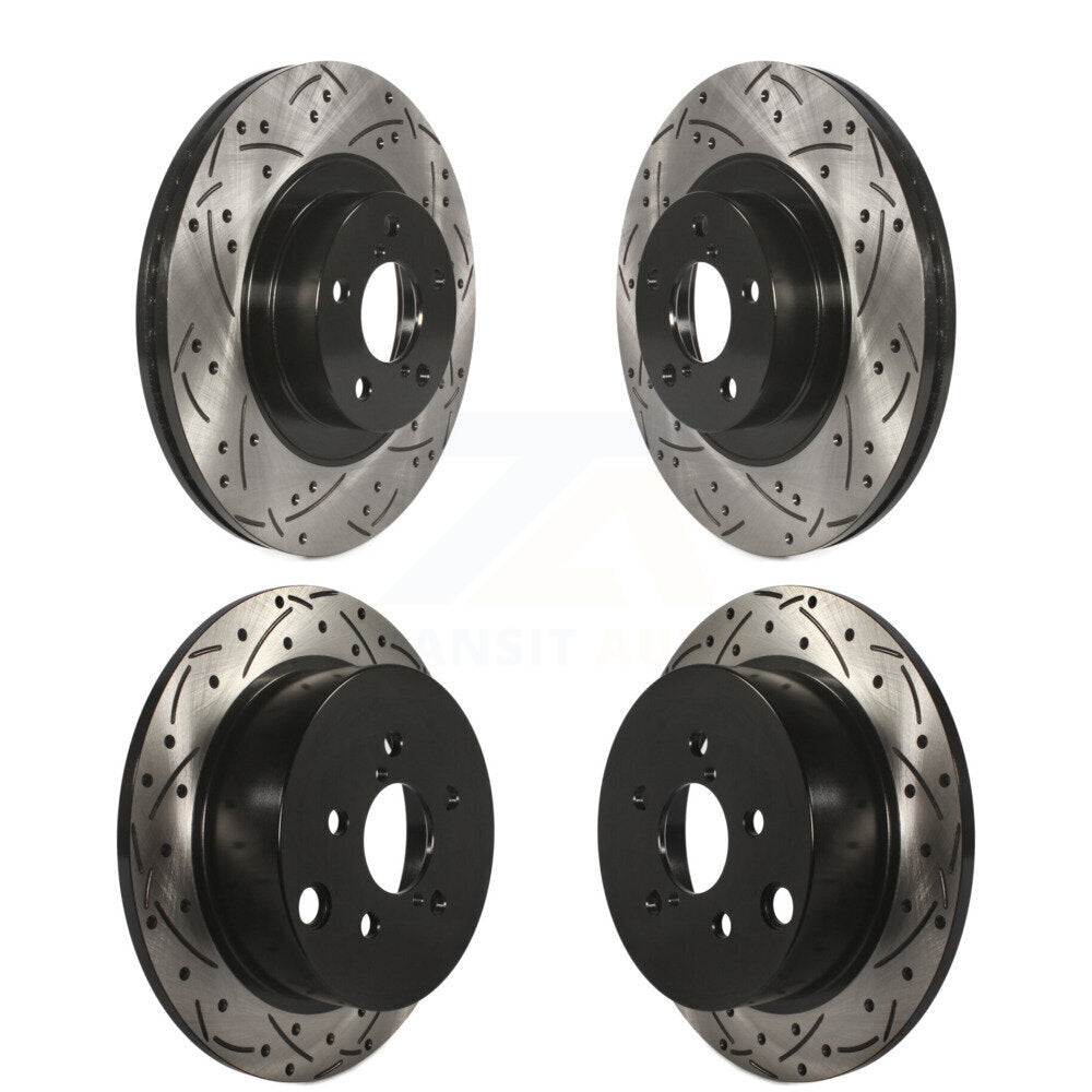 Coat Drill Slot Disc Brake Rotor Front Rear Kit For Subaru Forester XV Crosstrek