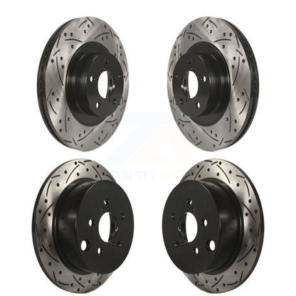Coat Drill Slot Disc Brake Rotor Front Rear Kit For Subaru Forester XV Crosstrek