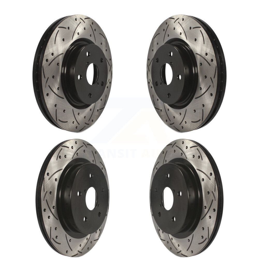 Coated Drill Slot Disc Brake Rotors Front Rear Kit For Subaru Outback WRX Legacy