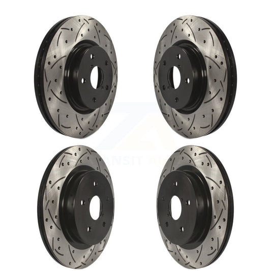 Coated Drill Slot Disc Brake Rotors Front Rear Kit For Subaru Outback WRX Legacy