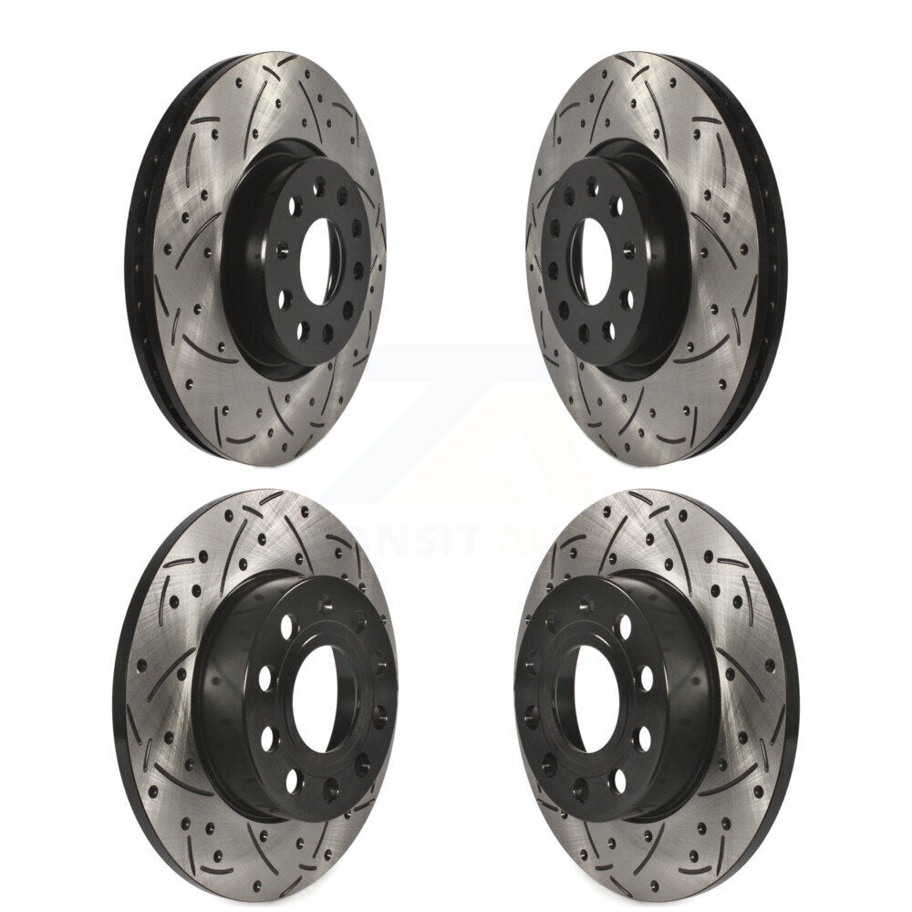 Drill Slot Disc Brake Rotor Front Rear Kit For Volkswagen Rabbit Audi A3 Quattro