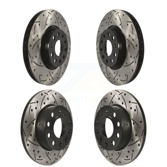 Drill Slot Disc Brake Rotor Front Rear Kit For Volkswagen Rabbit Audi A3 Quattro
