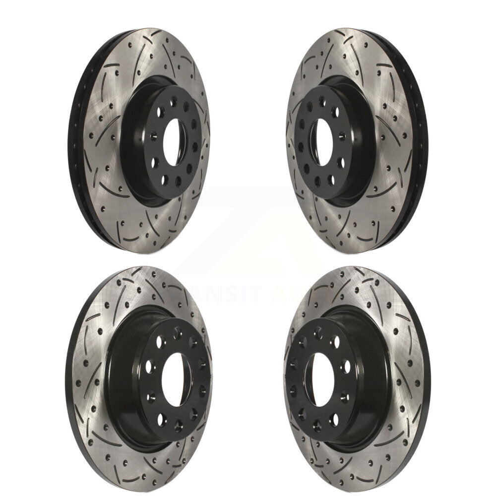 Drilled Slot Brake Rotor Front Rear Kit For Volkswagen Tiguan CC Audi Q3 Quattro