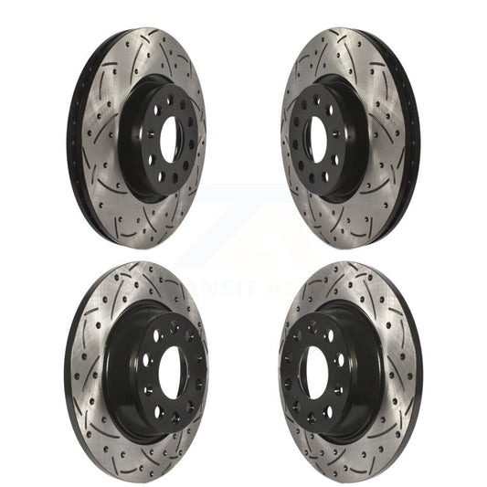 Drilled Slot Brake Rotor Front Rear Kit For Volkswagen Tiguan CC Audi Q3 Quattro