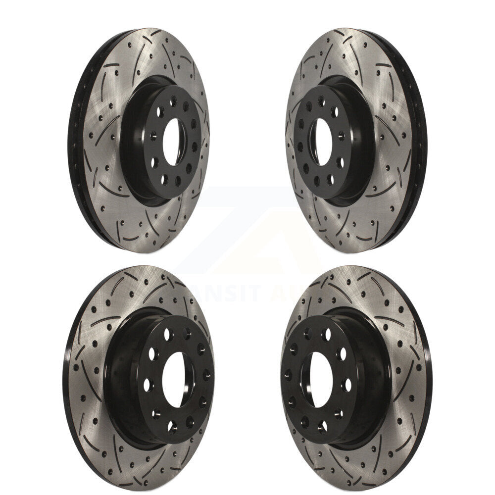 Drilled Slot Brake Rotor Front Rear Kit For Volkswagen Passat Taos Audi GTI Golf