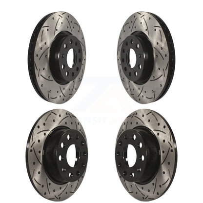 Drilled Slot Brake Rotor Front Rear Kit For Volkswagen Passat Taos Audi GTI Golf