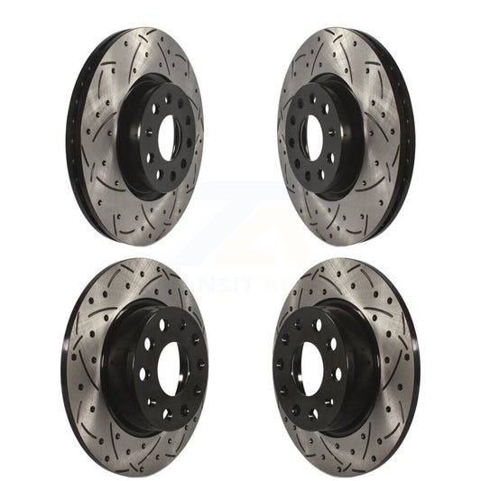 Drilled Slot Brake Rotor Front Rear Kit For Volkswagen Passat Taos Audi GTI Golf
